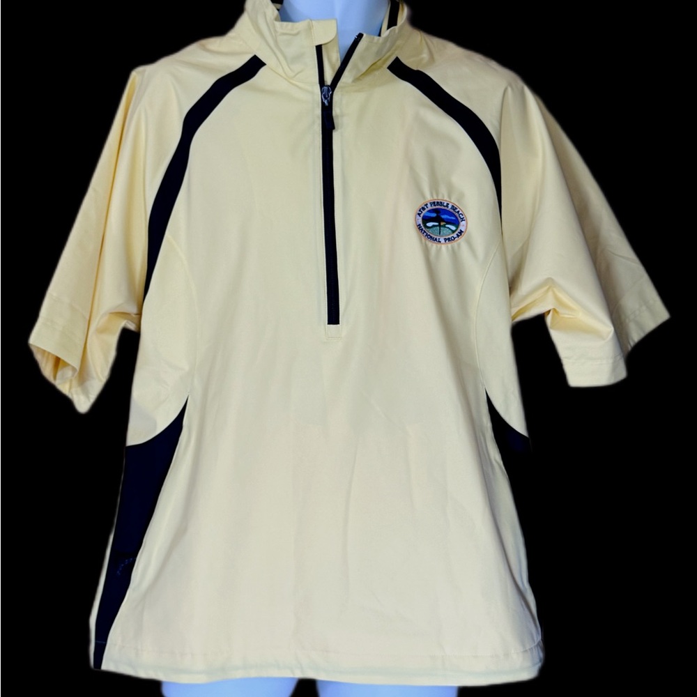Cutter & Buck: Pebble Beach Yellow and Black Zip-up Windbreaker (NWT)